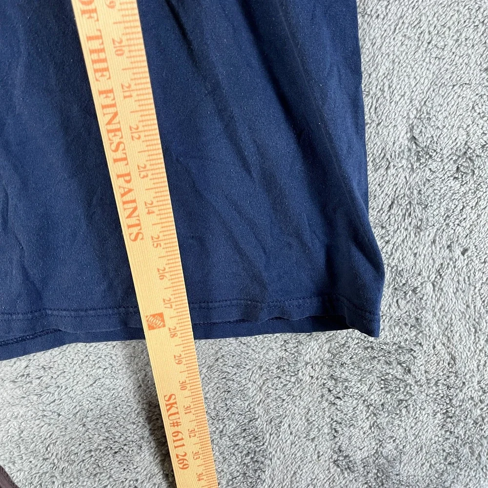 Vintage Hanes Heavyweight USA Authentic Flag Graphic T Shirt Mens XL Blue Tee